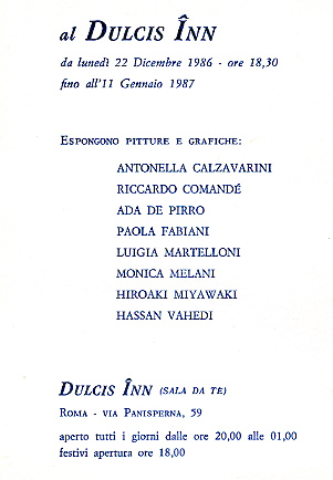 Mostra collettiva presso l'Associazione Culturale Dulcis Inn